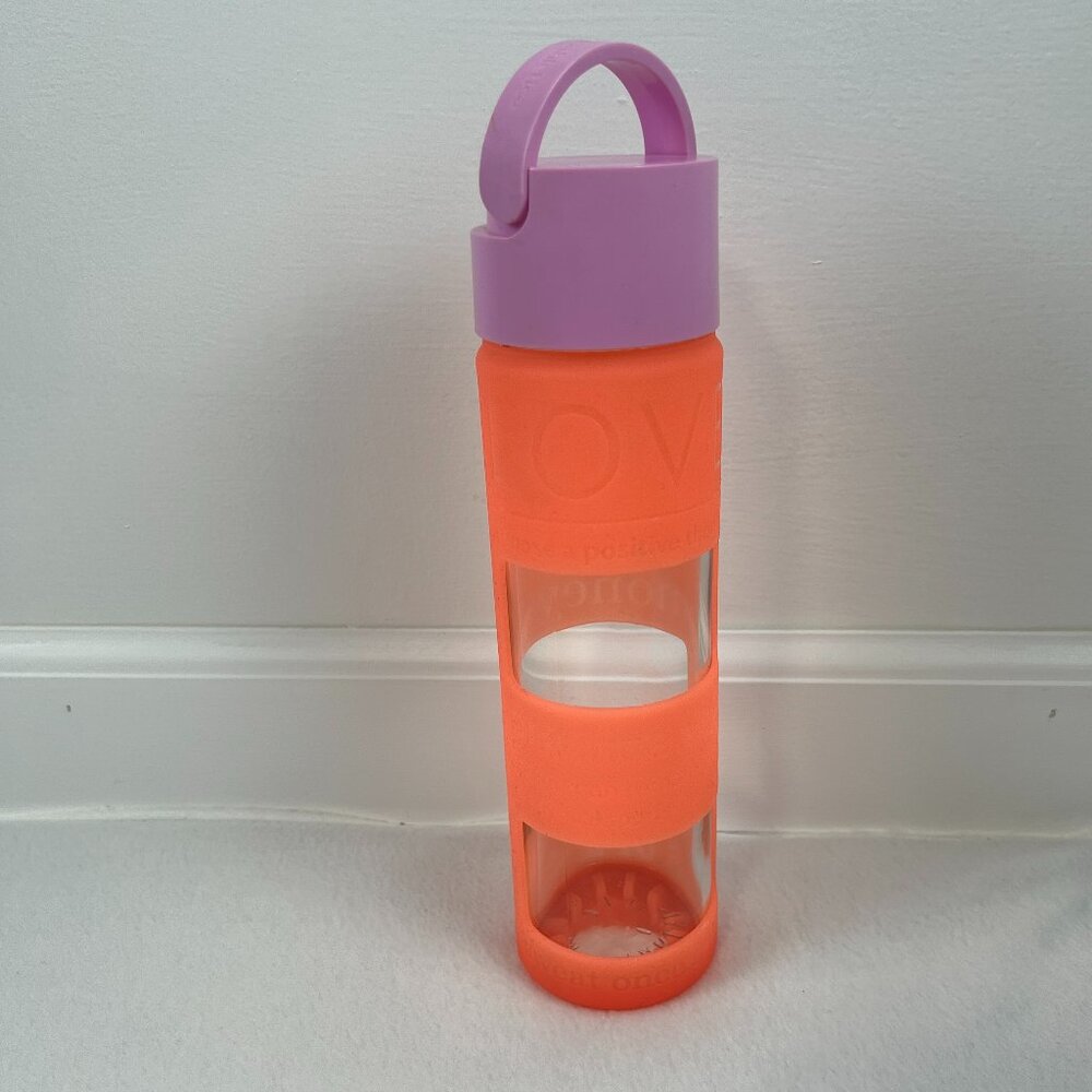 Lululemon Pure Focus Glass Water Bottle Silicone Fitness Gym Athletic Reusable